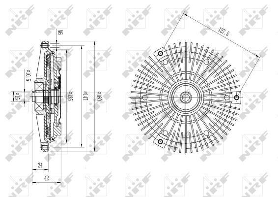 Embrayage, ventilateur de radiateur (Embrayage ventilateur moteur) NRF B.V. ref. 49594