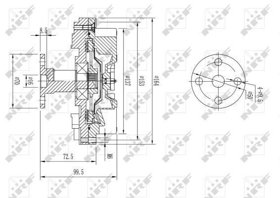 Embrayage, ventilateur de radiateur (Embrayage ventilateur moteur) NRF B.V. ref. 49597