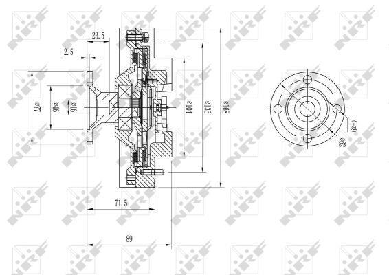 Embrayage, ventilateur de radiateur (Embrayage ventilateur moteur) NRF B.V. ref. 49598