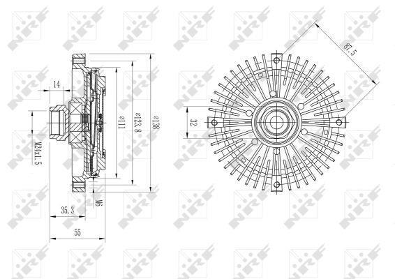 Embrayage, ventilateur de radiateur (Embrayage ventilateur moteur) NRF B.V. ref. 49599