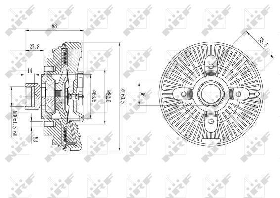 Embrayage, ventilateur de radiateur (Embrayage ventilateur moteur) NRF B.V. ref. 49600