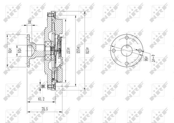 Embrayage, ventilateur de radiateur (Embrayage ventilateur moteur) NRF B.V. ref. 49602