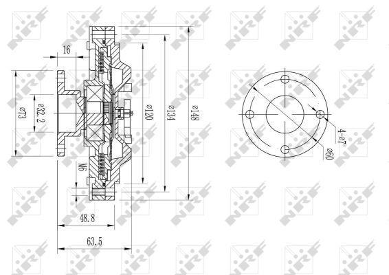 Embrayage, ventilateur de radiateur (Embrayage ventilateur moteur) NRF B.V. ref. 49603