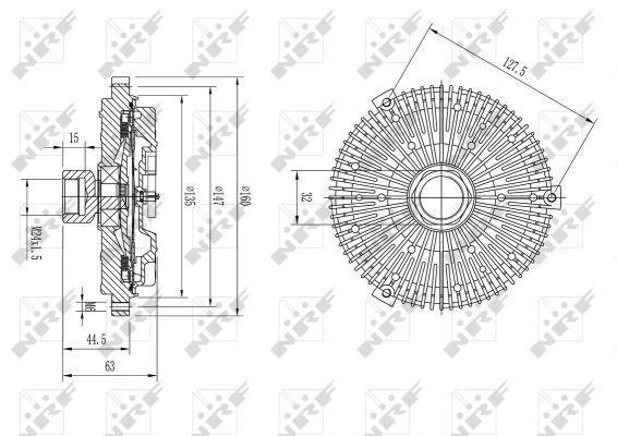 Embrayage, ventilateur de radiateur (Embrayage ventilateur moteur) NRF B.V. ref. 49605