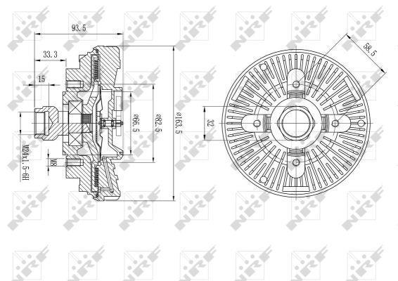 Embrayage, ventilateur de radiateur (Embrayage ventilateur moteur) NRF B.V. 49606
