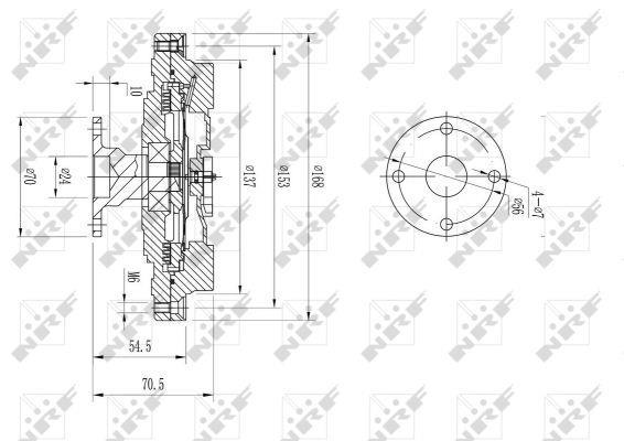 Embrayage, ventilateur de radiateur (Embrayage ventilateur moteur) NRF B.V. ref. 49608
