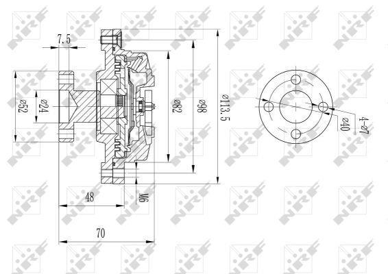 Embrayage, ventilateur de radiateur (Embrayage ventilateur moteur) NRF B.V. ref. 49609