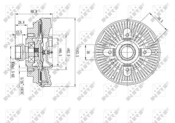 Embrayage, ventilateur de radiateur (Embrayage ventilateur moteur) NRF B.V. ref. 49610