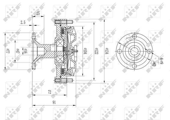 Embrayage, ventilateur de radiateur (Embrayage ventilateur moteur) NRF B.V. ref. 49613