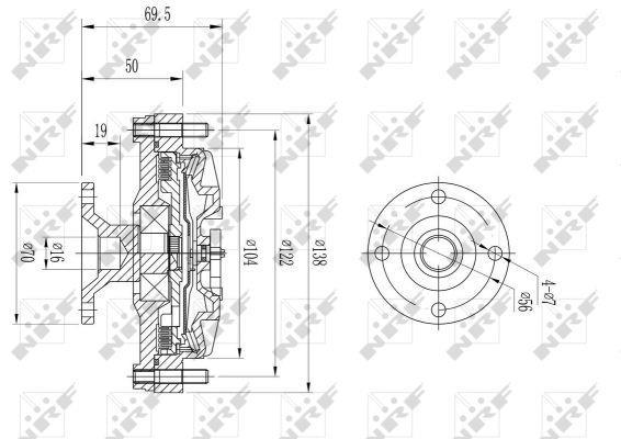 Embrayage, ventilateur de radiateur (Embrayage ventilateur moteur) NRF B.V. ref. 49614
