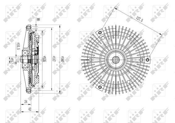Embrayage, ventilateur de radiateur (Embrayage ventilateur moteur) NRF B.V. ref. 49615