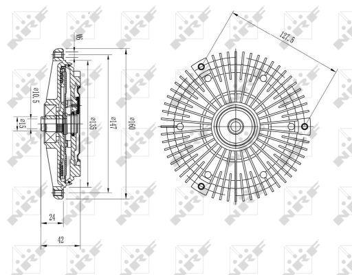 Embrayage, ventilateur de radiateur (Embrayage ventilateur moteur) NRF B.V. ref. 49617
