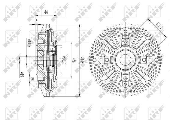 Embrayage, ventilateur de radiateur (Embrayage ventilateur moteur) NRF B.V. ref. 49623