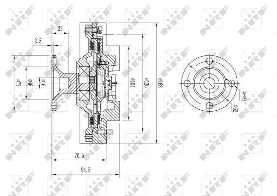 Embrayage, ventilateur de radiateur (Embrayage ventilateur moteur) NRF B.V. ref. 49624