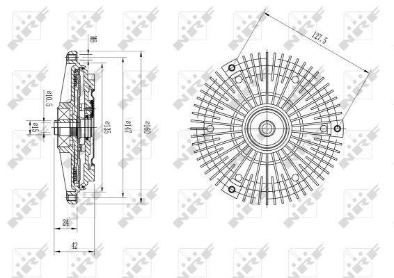 Embrayage, ventilateur de radiateur (Embrayage ventilateur moteur) NRF B.V. ref. 49627