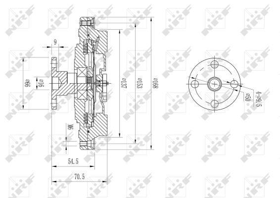 Embrayage, ventilateur de radiateur (Embrayage ventilateur moteur) NRF B.V. ref. 49630