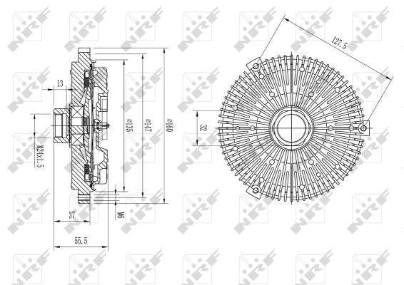 Embrayage, ventilateur de radiateur (Embrayage ventilateur moteur) NRF B.V. ref. 49631