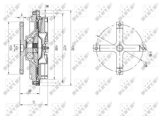 Embrayage, ventilateur de radiateur (Embrayage ventilateur moteur) NRF B.V. ref. 49632