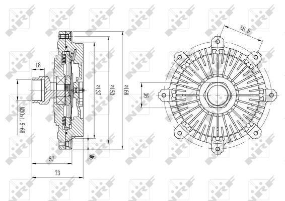 Embrayage, ventilateur de radiateur (Embrayage ventilateur moteur) NRF B.V. 49635