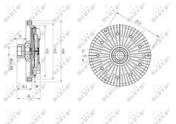Embrayage, ventilateur de radiateur (Embrayage ventilateur moteur) NRF B.V. ref. 49640