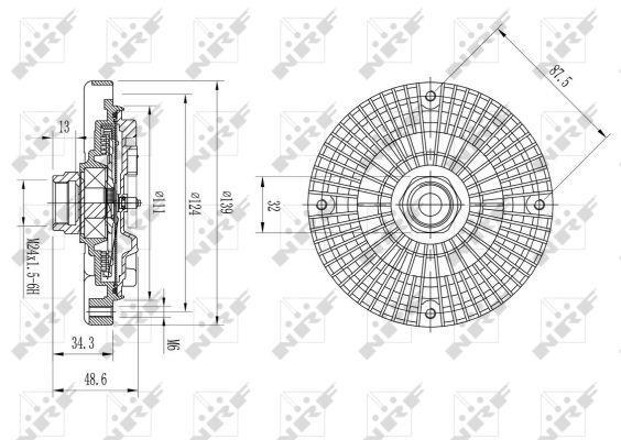 Embrayage, ventilateur de radiateur (Embrayage ventilateur moteur) NRF B.V. ref. 49642