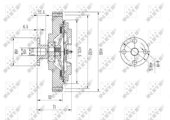 Embrayage, ventilateur de radiateur (Embrayage ventilateur moteur) NRF B.V. ref. 49644