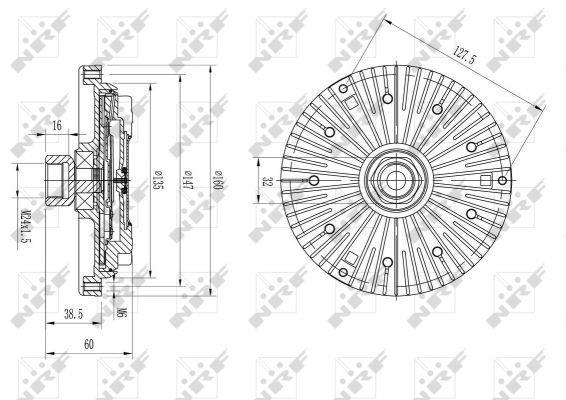Embrayage, ventilateur de radiateur (Embrayage ventilateur moteur) NRF B.V. 49645