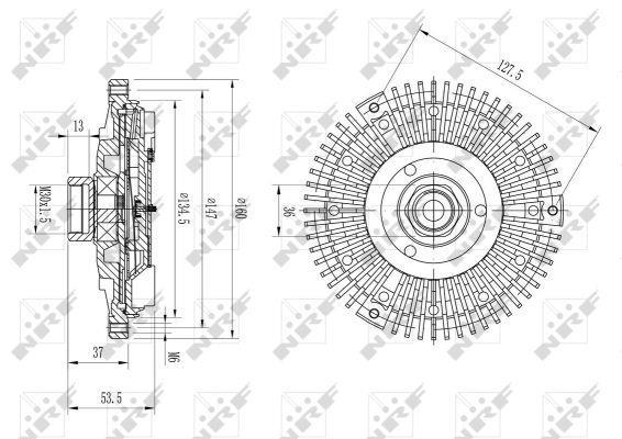 Embrayage, ventilateur de radiateur (Embrayage ventilateur moteur) NRF B.V. ref. 49647