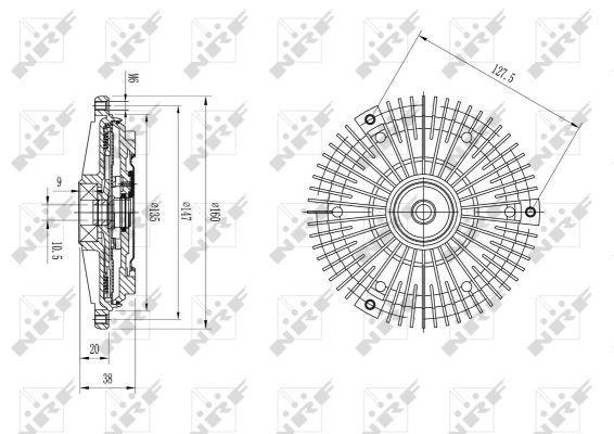 Embrayage, ventilateur de radiateur (Embrayage ventilateur moteur) NRF B.V. ref. 49649