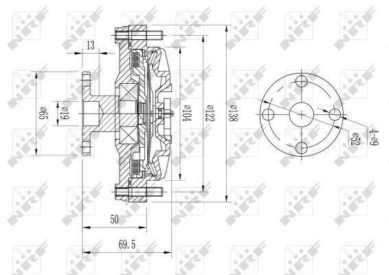 Embrayage, ventilateur de radiateur (Embrayage ventilateur moteur) NRF B.V. ref. 49652