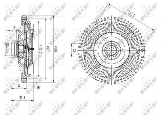 Embrayage, ventilateur de radiateur (Embrayage ventilateur moteur) NRF B.V. ref. 49673