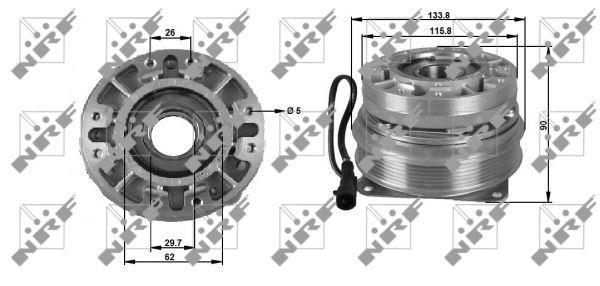 Embrayage, ventilateur de radiateur (Embrayage ventilateur moteur) NRF B.V. ref. 49702