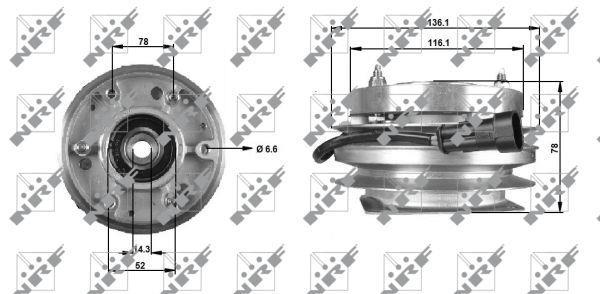 Embrayage, ventilateur de radiateur (Embrayage ventilateur moteur) NRF B.V. ref. 49703
