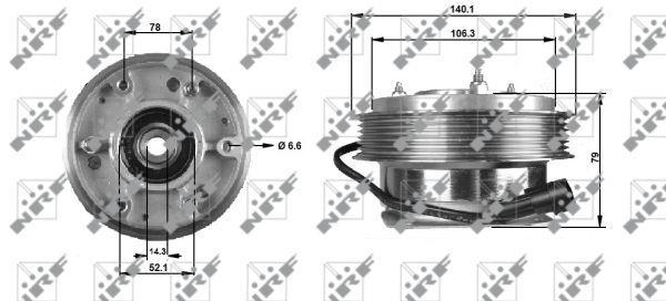 Embrayage, ventilateur de radiateur (Embrayage ventilateur moteur) NRF B.V. ref. 49704