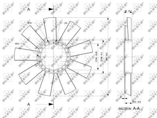Hélice du ventilateur de refroidissement moteur (Hélice moteur) NRF B.V. ref. 49811