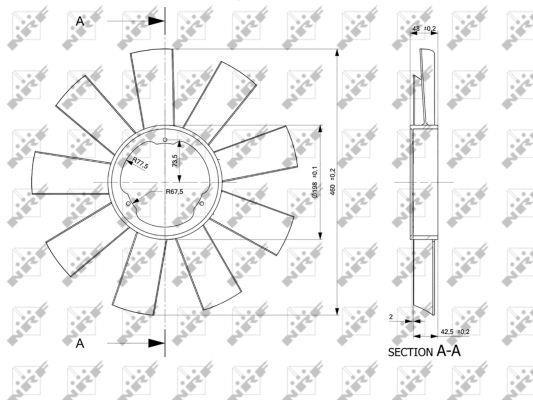 Hélice du ventilateur de refroidissement moteur (Hélice moteur) NRF B.V. ref. 49812