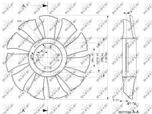 Hélice du ventilateur de refroidissement moteur (Hélice moteur) NRF B.V. ref. 49846