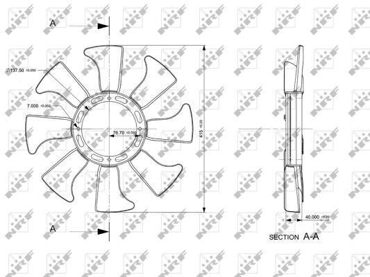 Hélice du ventilateur de refroidissement moteur (Hélice moteur) NRF B.V. ref. 49867