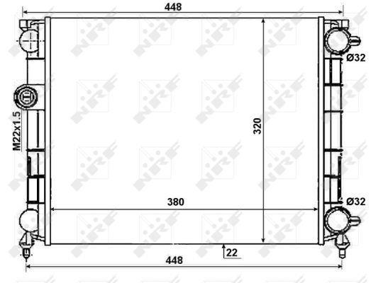 Radiador, refrigeración del motor NRF B.V. ref. 50004