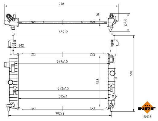 Radiador motor NRF B.V. 50038