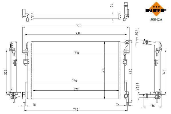 Radiador motor NRF B.V. ref. 50042A