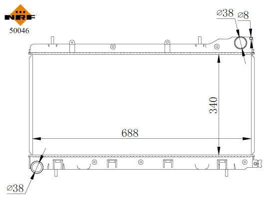 Radiador, refrigeración del motor NRF B.V. ref. 50046