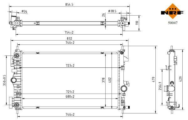 Radiateur moteur (Radiateur de refroidissement) NRF B.V. 50047