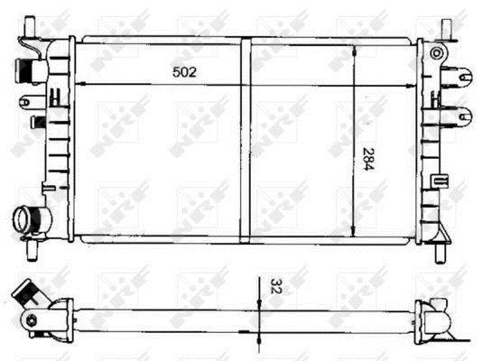Radiador, refrigeración del motor NRF B.V. ref. 50100