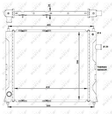 Radiador, refrigeración del motor NRF B.V. ref. 50128