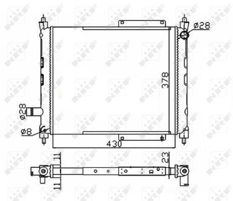 Radiador, refrigeración del motor NRF B.V. ref. 50128A