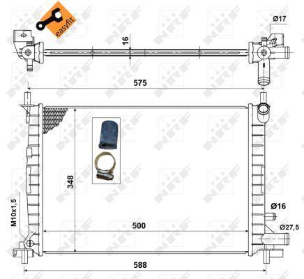 Radiador, refrigeración del motor NRF B.V. ref. 50130