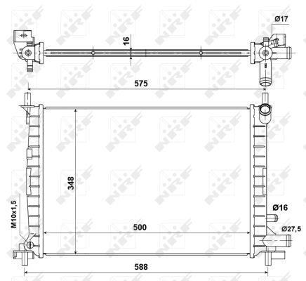 Radiateur moteur (Radiateur de refroidissement) NRF B.V. 50130A