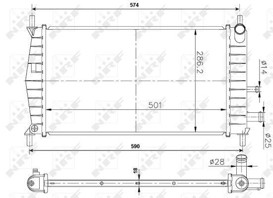 Radiador motor NRF B.V. ref. 50131A