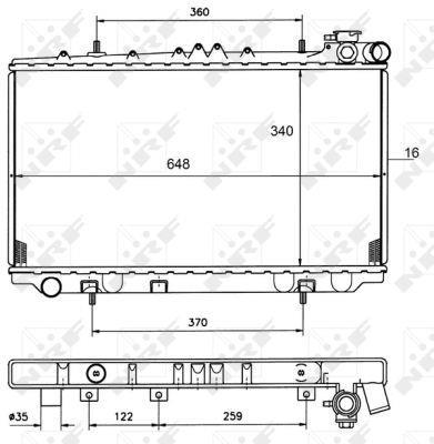 Radiador, refrigeración del motor NRF B.V. ref. 50134
